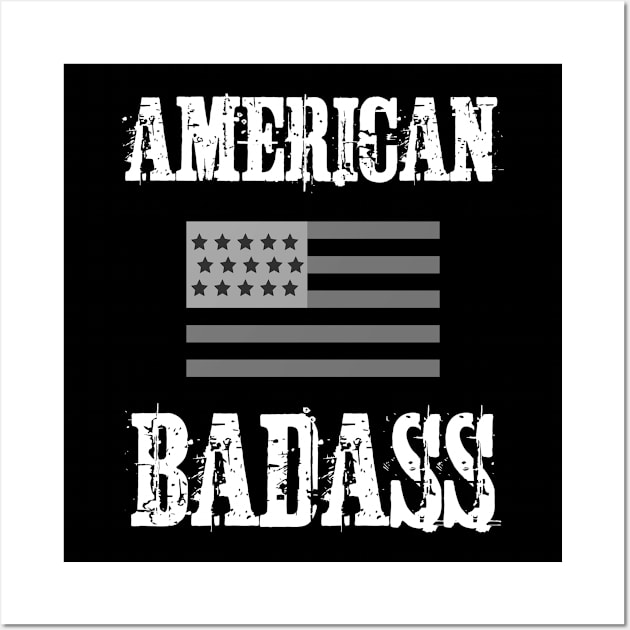 American Badass Flag Shirt Wall Art by jutulen